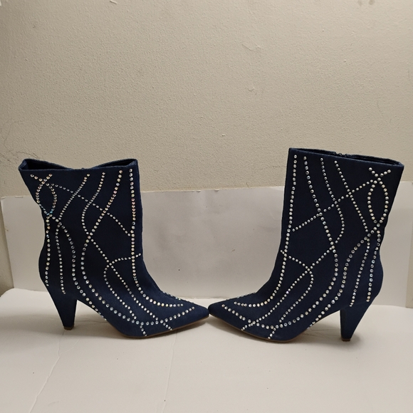 Rouge Helium Denim Ankle Booties Size 10 - Picture 6 of 15
